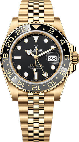Rolex GMT-Master II Yellow Gold Black Dial Jubilee Bracelet - 126718GRNR (Bumblebee)