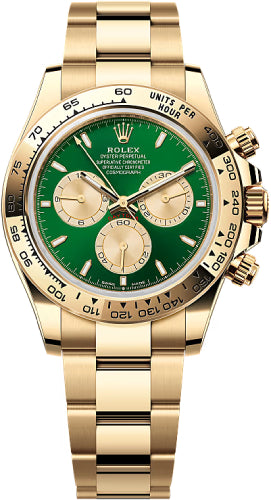 Rolex Cosmograph Daytona 40mm Yellow Gold Bright Green Golden Dial Yellow Gold Bezel Oyster Bracelet - 126508 - 2025