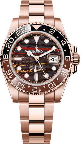 Rolex GMT-Master II 40mm Everose Gold Tiger Iron Dial Cerachrom Bezel Oyster Bracelet - 126715CHNR - 2025