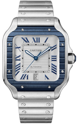 Cartier Santos De Cartier Large Automatic Stainless Steel Interchangeable Metal And Rubber - WSSA0047